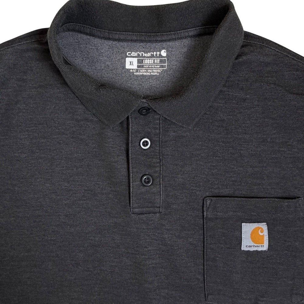 Carhartt Polo Shirt Mens XL Gray K570 Loose Fit Short Sleeve Pocket Workwear